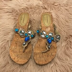 Jewel Wedge Sandals